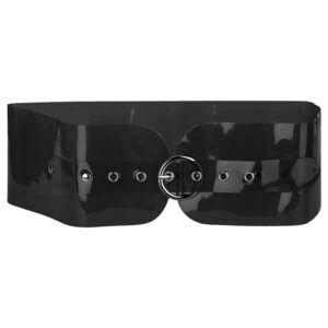 6581 Women Clear Waist Belts, Wide Transparent Round Buckle Pvc Waistband